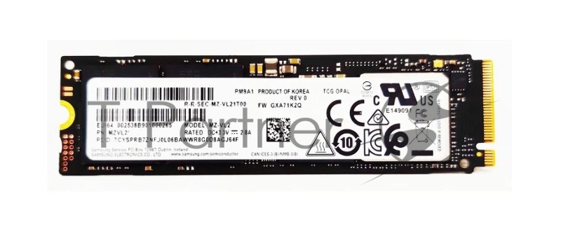 Накопитель SSD M.2 Samsung 1.0Tb PM9A1 <MZVL21T0HCLR-00B00> OEM (PCI-E 4.0 x4, up to 7000/5100MBs, 800000 IOPs, 3D NAND, 22х80mm)