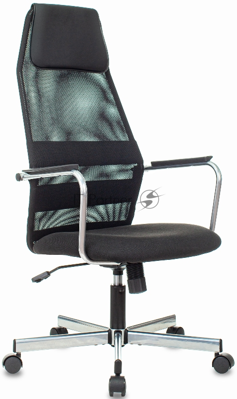 Кресло Бюрократ KB-5M черный TW-01 3C11 сетка/ткань с подголов. крестовина металл хром