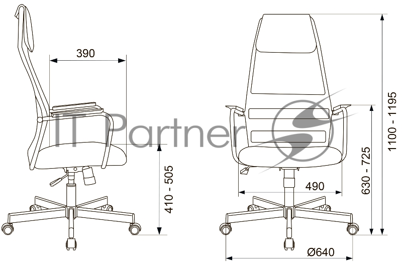 Кресло Бюрократ KB-5M черный TW-01 3C11 сетка/ткань с подголов. крестовина металл хром