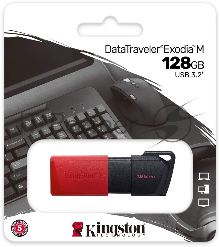 Флеш Диск Kingston 128Gb DataTraveler Exodia M DTXM/128GB USB3.0 черный/черный