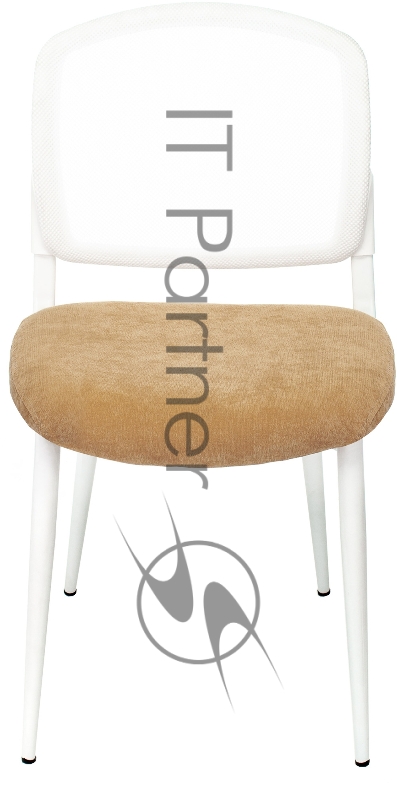 Стул для кухни Бюрократ KF-8W_2 комплект 2шт горчичный металл белый на ножках (KF-8W/MUST_2)