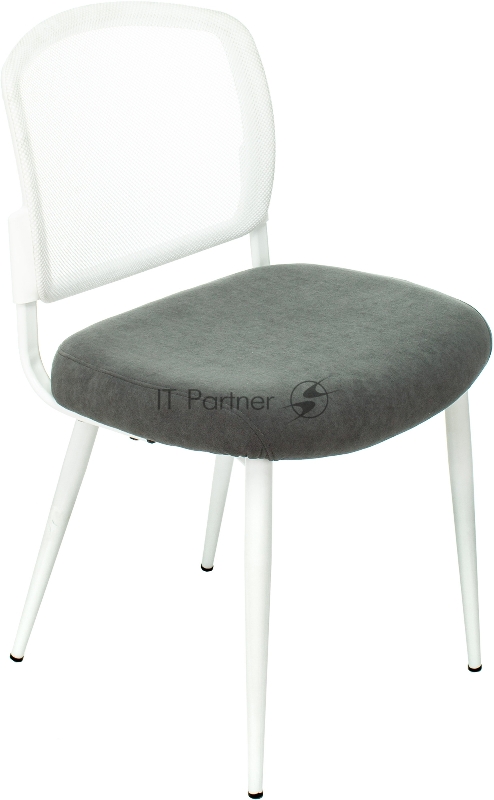 Стул для кухни Бюрократ KF-8W_2 комплект 2шт серый металл белый на ножках (KF-8W/GREY_2)