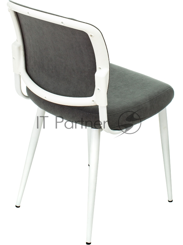 Стул для кухни Бюрократ KF-8W_2 комплект 2шт серый металл белый на ножках (KF-8W/FABRIC/GREY_2)