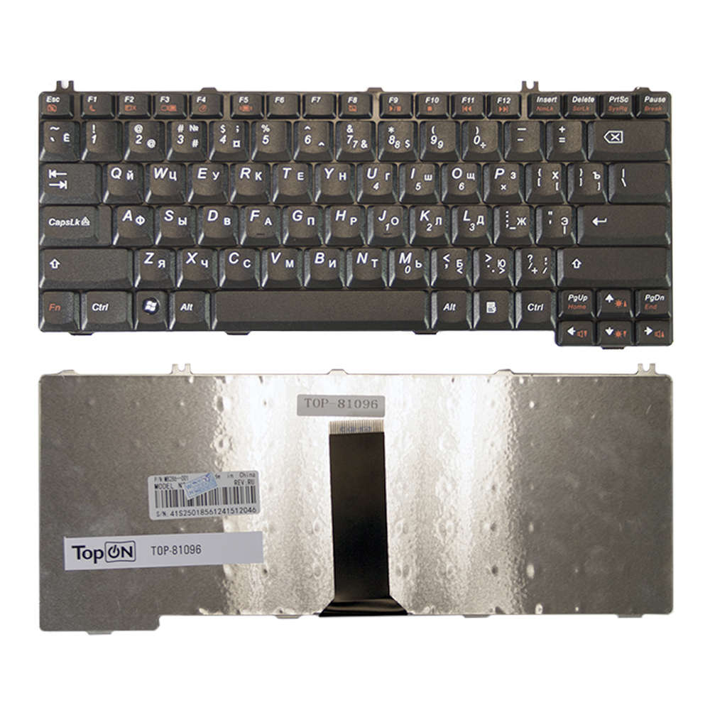 Клавиатура для ноутбука Lenovo ThinkPad F31, F41, F51, IdeaPad 3000 C100, 3000 N100 Series. Плоский Enter. Черная, без рамки. 42T3419, 05X004.