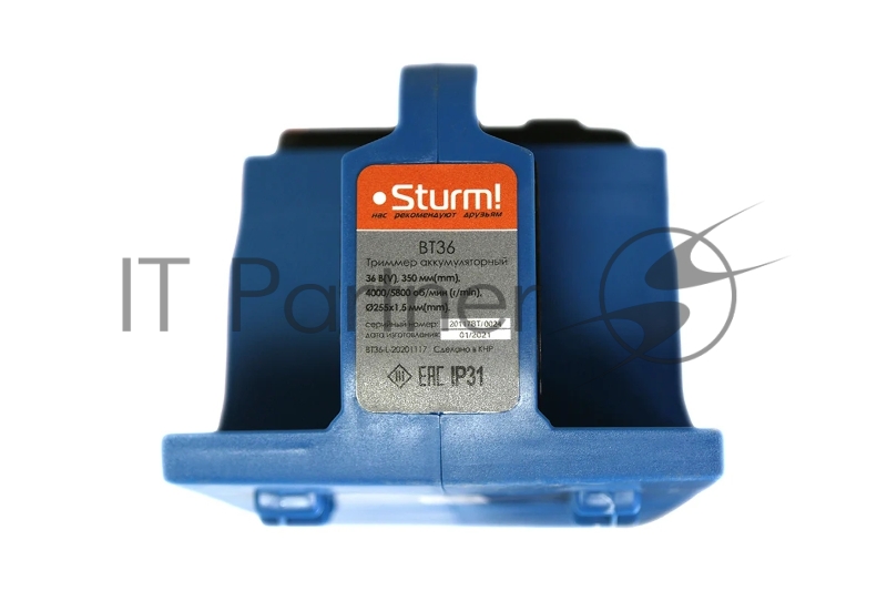 Триммер аккумуляторный б/щ Sturm! BT36,36 В,1BatterySystem, нож/леска/ранц ремень, без ЗУ и АКБ