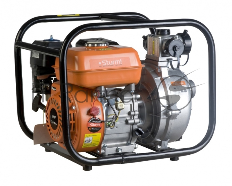 Бензиновая мотопомпа 7лс, 4-х такт.,600л/мин,ЧИСТАЯ,напор 58м, бак 3,3л, d=50мм,Sturm! BP8760VD