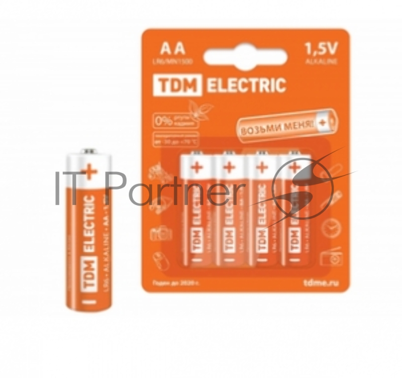 Элемент питания TDM LR6 AA Alkaline 1,5V BP-4