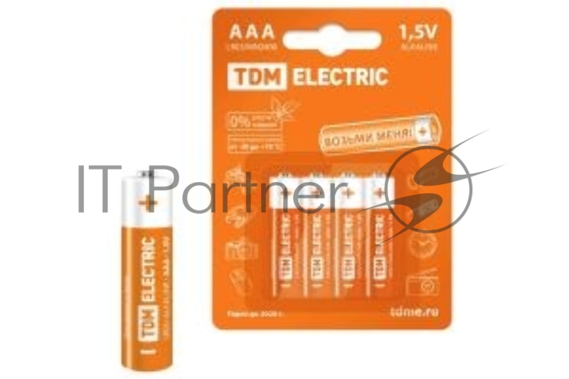 Элемент питания TDM LR03 AAA Alkaline 1,5V BP-4
