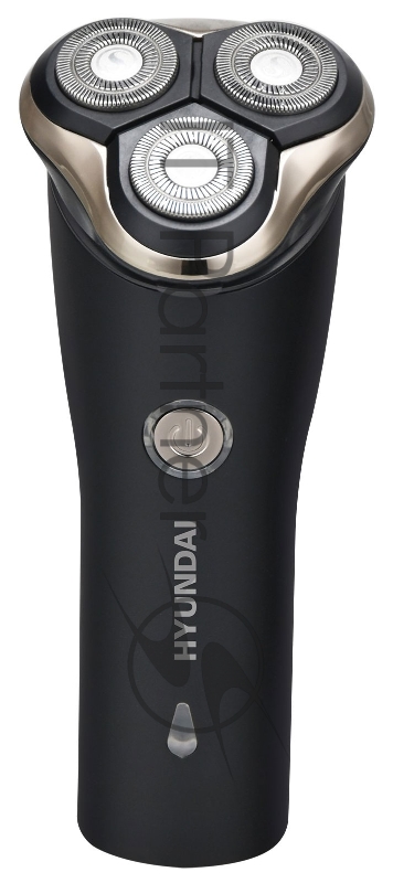 Бритва роторная Hyundai H-SH8090 реж.эл.:3 питан.:аккум. черный/золотистый