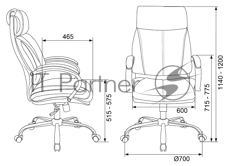 Кресло руководителя Бюрократ T-9904NSL черный Leather Venge Black искусственная кожа крестовина металл хром
