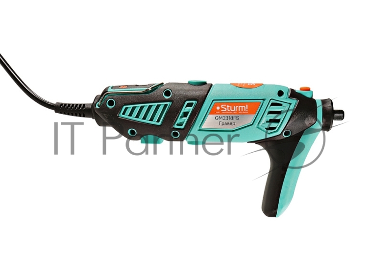 GM2318FS Гравер электрический 180Вт, гибкий вал, LCD-дисплей,126аксс,рег оборотов, Sturm!