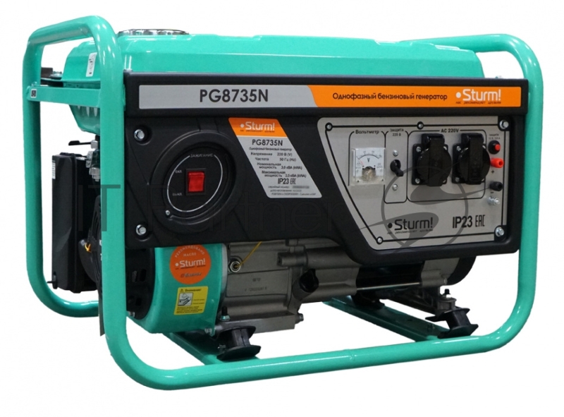 Бензогенератор Sturm!, 3500 ВА, AVR (Авто. Рег.Напр.), ручн старт, 42 кг, бак 15л PG8735N