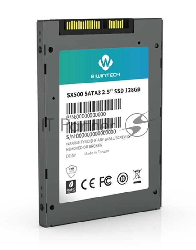 Накопитель SSD 2.5 BiwinTech 128Gb SX500 Series <52S3A7Q#G> (SATA3, up to 560/520MBs, 3D NAND, 70TBW)