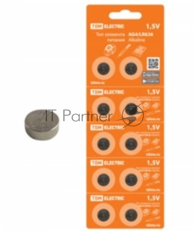 Элемент питания TDM AG4/LR626 Alkaline 1,5V BP-10