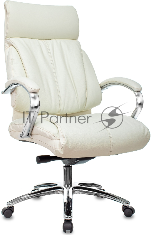 Кресло руководителя Бюрократ T-9904NSL слоновая кость кожа крестовина металл хром