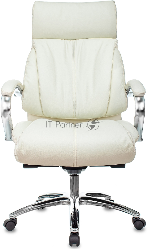 Кресло руководителя Бюрократ T-9904NSL слоновая кость кожа крестовина металл хром