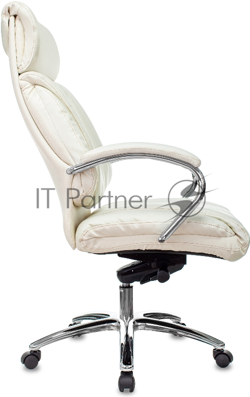 Кресло руководителя Бюрократ T-9904NSL слоновая кость кожа крестовина металл хром
