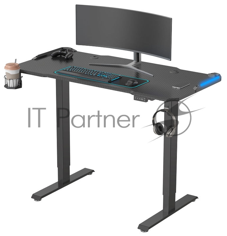 Стол Cactus CS-ED-GBK столешница МДФ карбон каркас черный