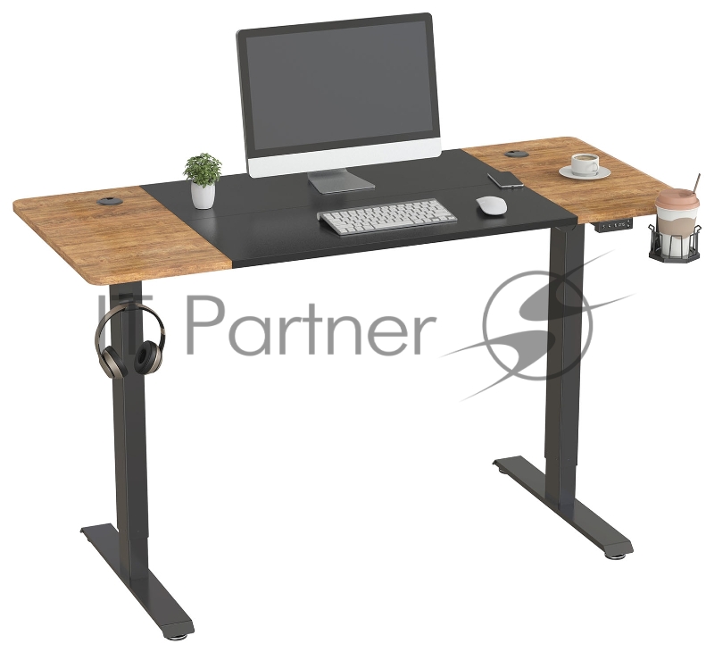 Стол Cactus CS-EDL-BAWD столешница МДФ черный дуб антик каркас черный