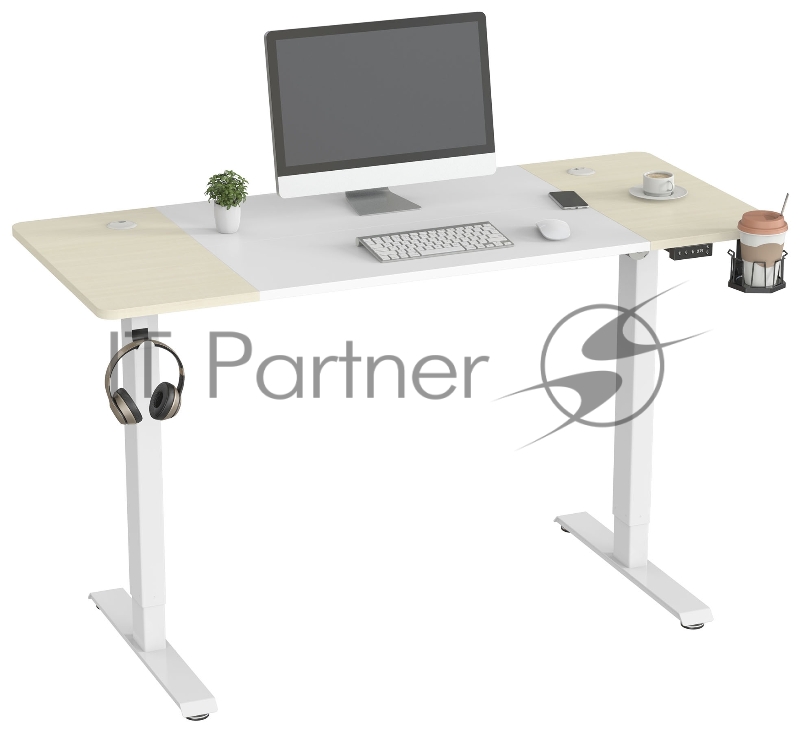 Стол Cactus CS-EDL-WWD столешница МДФ дуб молочный каркас белый