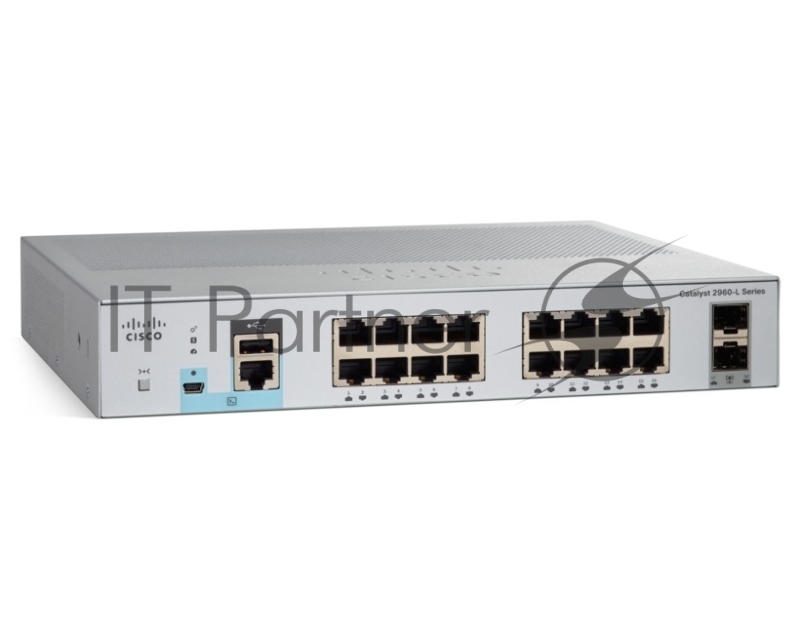 Коммутатор WS-C2960L-16TS-LL Коммутатор Catalyst 2960L 16 port GigE, 2 x 1G SFP, LAN Lite
