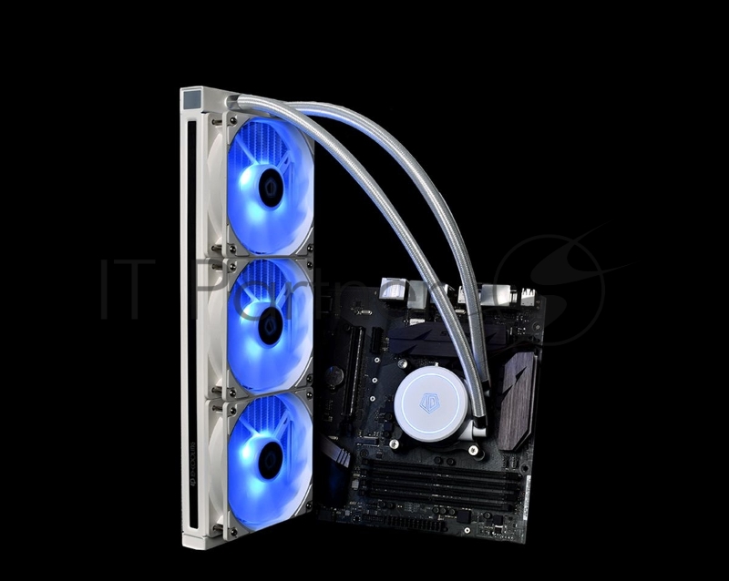 Комплект водяного охлаждения ID-COOLING AURAFLOW X 360 SNOW LGA20XX/1700/1200/115X/AM4 (4шт/кор,TDP 350W, cнежно-белый, RGB FAN and PUMP, PWM, TRIPLE FAN 120mm) RET