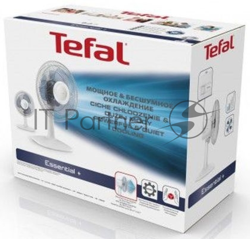 Вентилятор настольный Tefal Essential+ VF2310F0 28Вт скоростей:2 белый/голубой