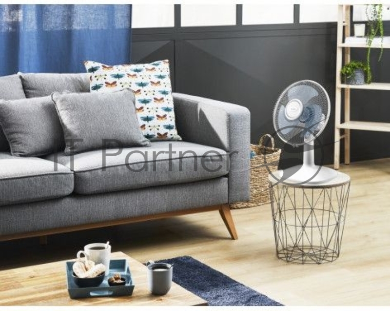 Вентилятор настольный Tefal Essential+ VF2310F0 28Вт скоростей:2 белый/голубой