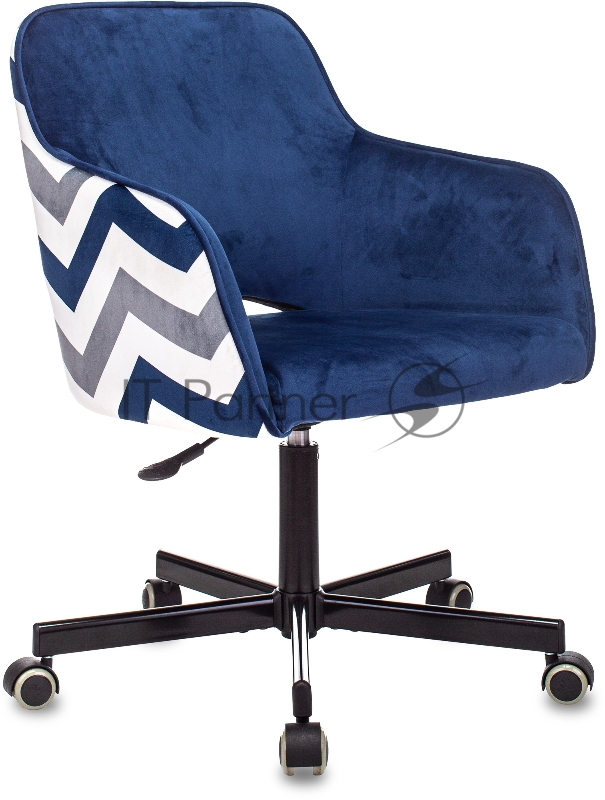 Кресло Бюрократ CH-380M сапфировый Italia 17 зигзаг крестовина металл