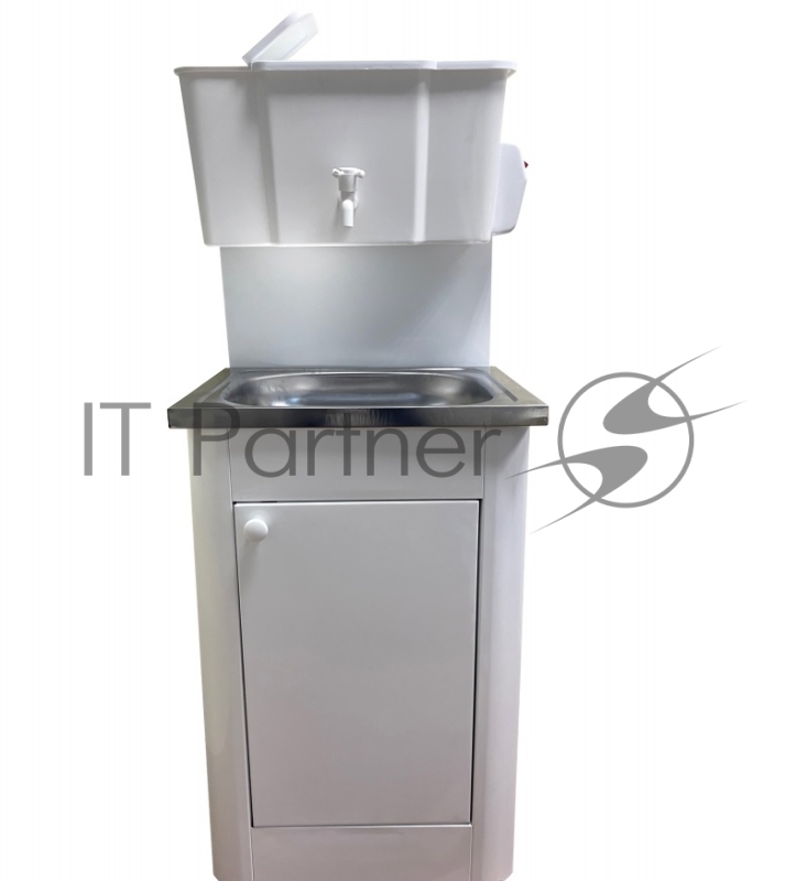 Умывальник Дачный с ЭВН Водолей, 15л, бак пластик, мойка нержавейка, белый, авт. рег., кран пластмассовый