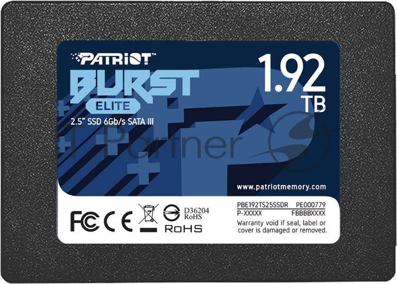 Накопитель SSD Patriot SATA III 1920Gb PBE192TS25SSDR Burst Elite 2.5