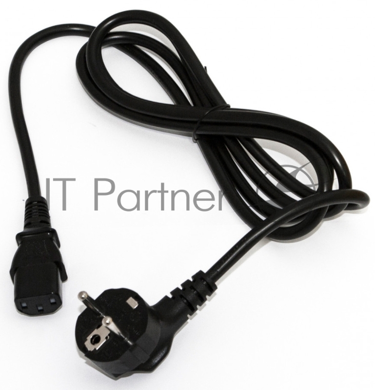 Кабель питания компьютера Hyperline PWC-IEC13-SHM-10-BK (Shucko+C13) (3x1.00), 10A, угловая вилка, 10 м