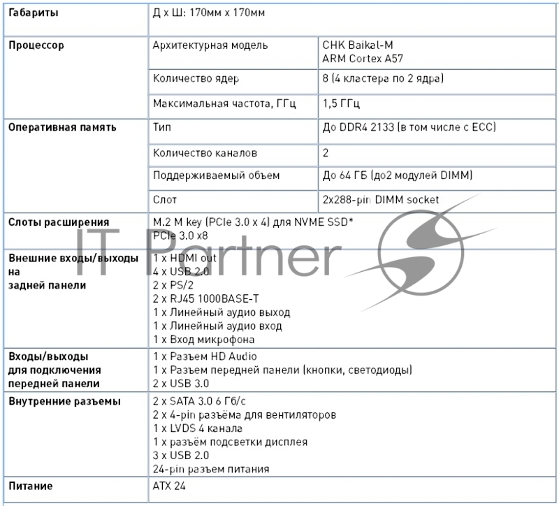 Материнская плата TF307-MB-S-C