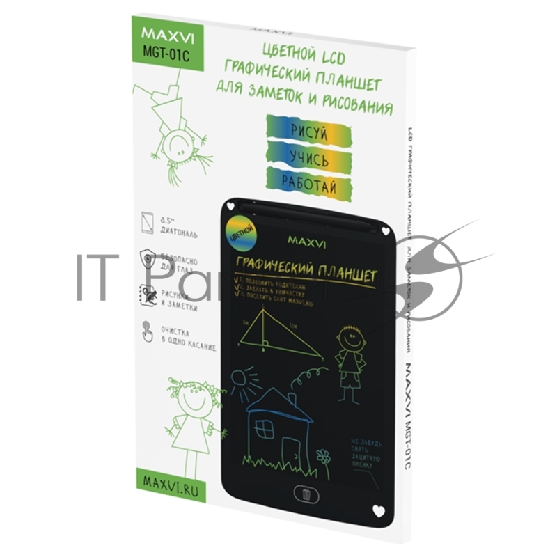 Планшет LCD для заметок и рисования Maxvi MGT-01С black