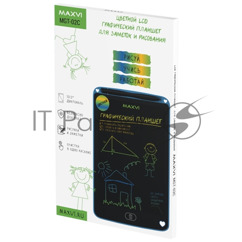 Планшет LCD для заметок и рисования Maxvi MGT-02С blue
