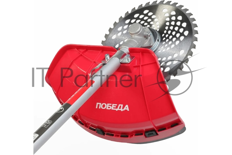 Триммер бензиновый Победа ТБ 143 (1+1), раб. объем 43сс, 2,5 л.с., велосипедная рукоятка, катушка с леской, 40 зуб. нож (255мм)
