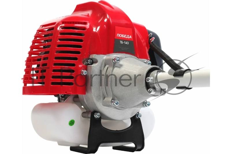 Триммер бензиновый Победа ТБ 143 (1+1), раб. объем 43сс, 2,5 л.с., велосипедная рукоятка, катушка с леской, 40 зуб. нож (255мм)