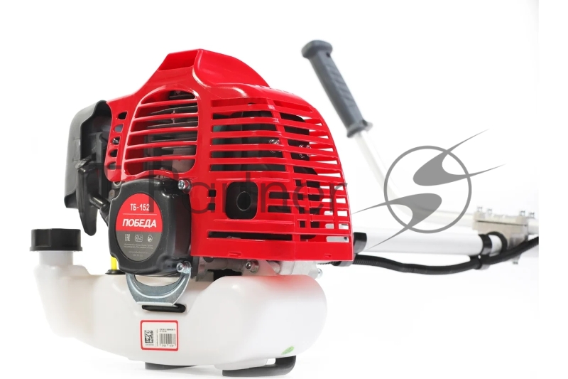 Триммер бензиновый Победа ТБ 152 (1+1), раб. объем 52сс, 3,0 л.с., велосипедная рукоятка, катушка с леской, 40 зуб. нож (255мм)