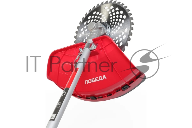 Триммер бензиновый Победа ТБ 152 (1+1), раб. объем 52сс, 3,0 л.с., велосипедная рукоятка, катушка с леской, 40 зуб. нож (255мм)