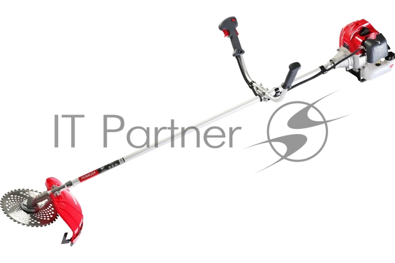 Триммер бензиновый Победа ТБ 152 (1+1), раб. объем 52сс, 3,0 л.с., велосипедная рукоятка, катушка с леской, 40 зуб. нож (255мм)