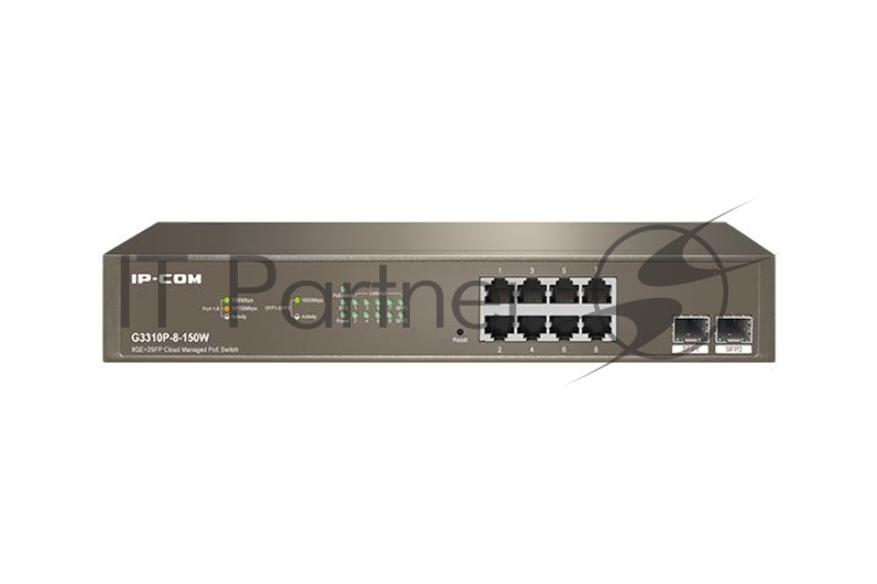 Коммутатор 8GE/2SFP POE MANAGED G3310P-8-150W IP-COM
