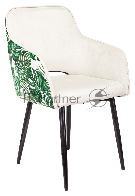 Кресло Бюрократ CH-380F молочный джунгли на ножках металл