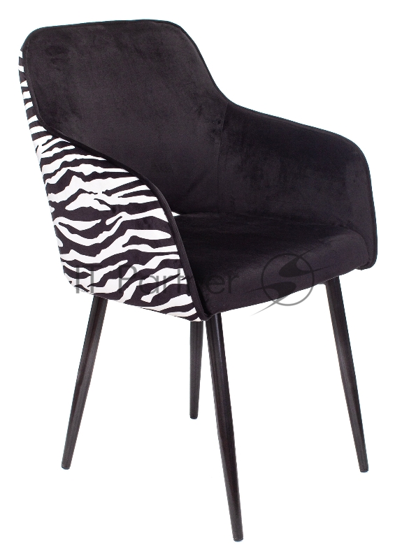 Кресло Бюрократ CH-380F черный зебра на ножках металл