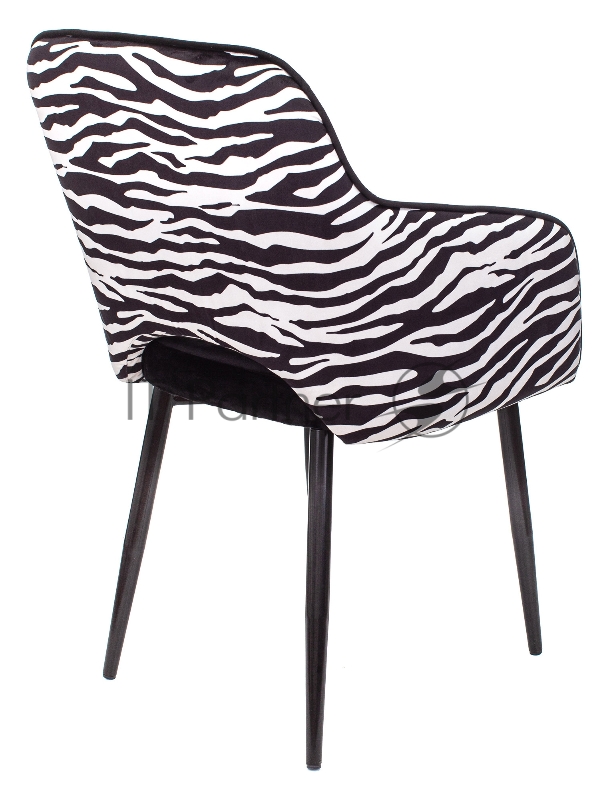 Кресло Бюрократ CH-380F черный зебра на ножках металл