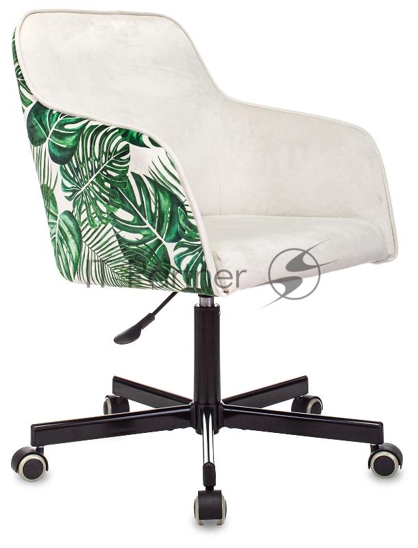 Кресло Бюрократ CH-380M молочный джунгли крестовина металл