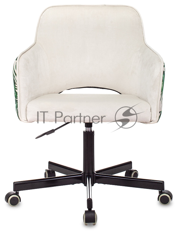 Кресло Бюрократ CH-380M молочный джунгли крестовина металл