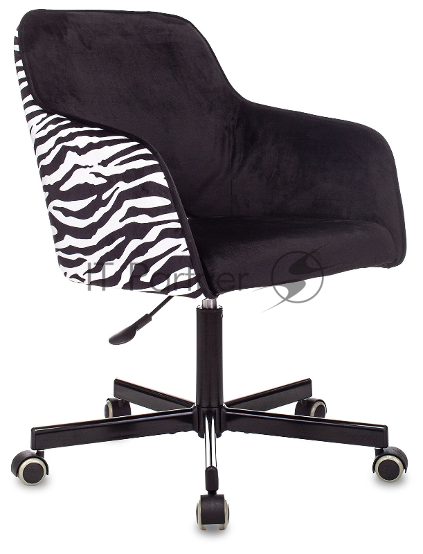 Кресло Бюрократ CH-380M черный зебра крестовина металл