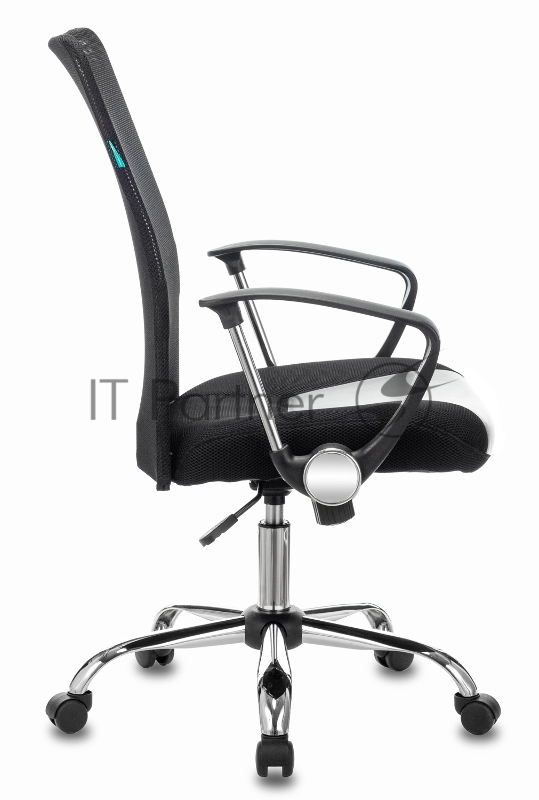 Кресло Бюрократ CH-600SL-LOW черный TW-01 искусст.кожа/сетка/ткань низк.спин. крестовина металл хром