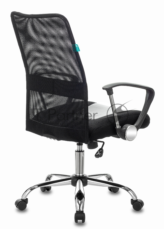 Кресло Бюрократ CH-600SL-LOW черный TW-01 искусст.кожа/сетка/ткань низк.спин. крестовина металл хром