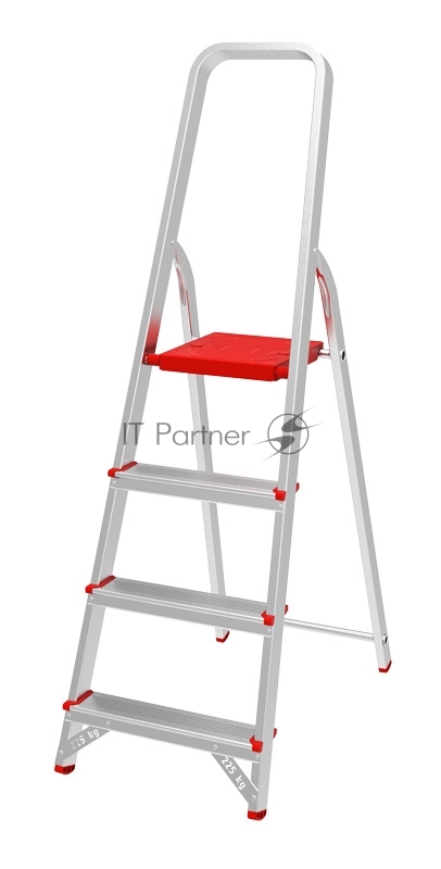 Стремянка Новая Высота NV3110 односторонняя алюминий 4ступ. проф. (3110104)
